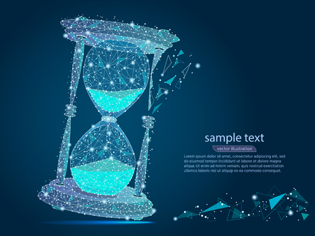abstract design of hourglass, in the form of lines and pointsの写真素材