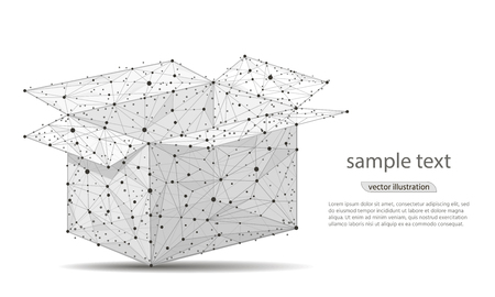 abstract design of an open box, in the form of lines and pointsの写真素材