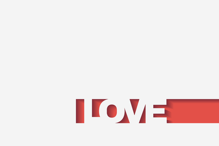 cut from the paper the text love , origami design, to Valentine's Day, to Mother's Day.のイラスト素材