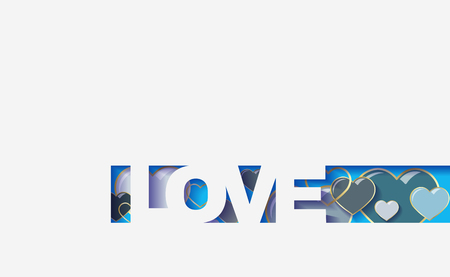 Background of hearts, cut from the paper the text love , origami design, to Valentine's Day, to Mother's Day, to the anniversary of the wedding.Vector illustration.のイラスト素材
