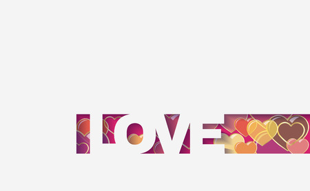 background of hearts, cut from the paper the text love , origami designの写真素材