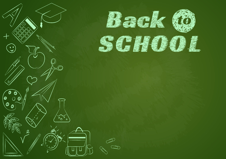 Back to school poster with doodlesのイラスト素材