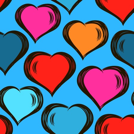 seamless stylish pattern with hand drawn hearts. Valentines Day.modern design. For wrappers, fabrics, textiles, wallpapers, web design.の写真素材