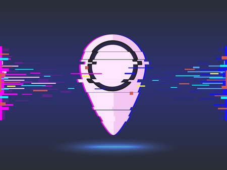 Pin Pointer.glitch design, abstract background.  illustrationの写真素材