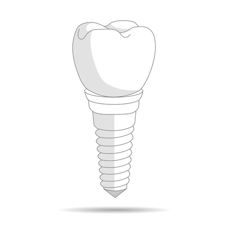 dental implant logo, icon. Implantation dentistry and care to teeth. illustrationの写真素材