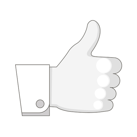 hand with thumb up. icon. isolated on white background. vector illustration.のイラスト素材
