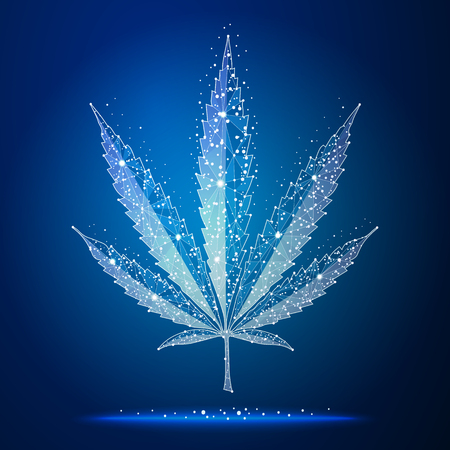 Medical Marijuana, cannabis logo abstract polygonal imageの写真素材