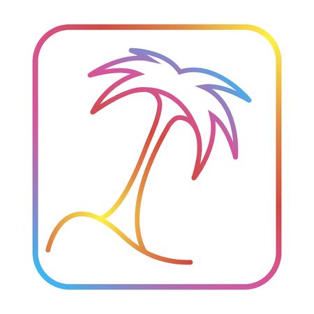 Coconut tree summer logo template  icon illustration.の写真素材
