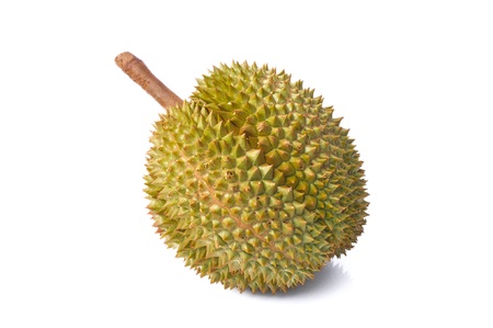 King of fruits, durian isolated on white backgroundの写真素材