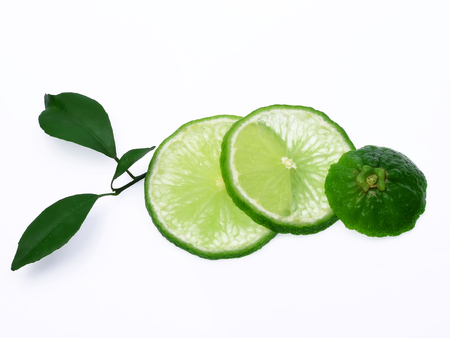 Fresh lime isolated on white background