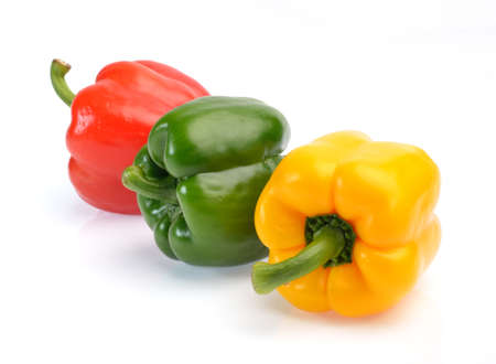 Fresh sweet pepper isolated on white backgroundの写真素材