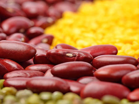Mixture of beans, peas background