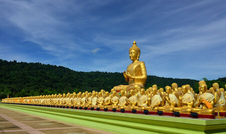Golden Buddha at Buddha Memorial parkの写真素材