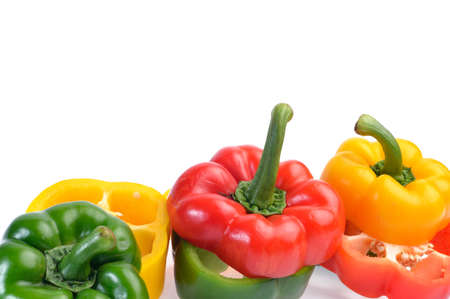 Fresh sweet pepper isolated on white background