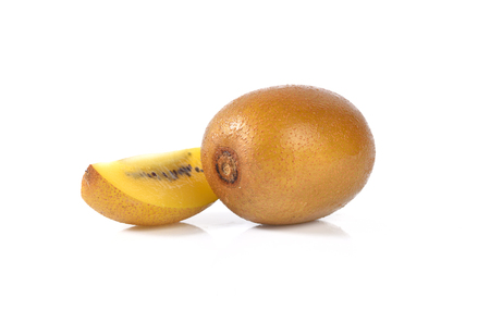 Kiwi fruit isolated on white backgroundの写真素材