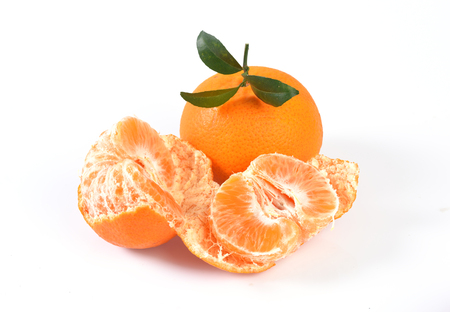Orange fruit isolated on white backgroundの写真素材