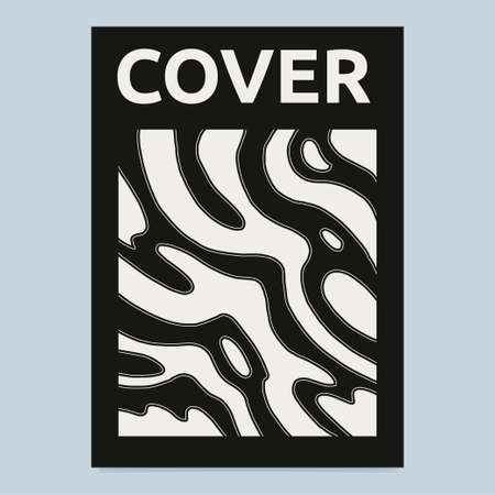 Creative abstract monochrome artwork, interior poster.のイラスト素材