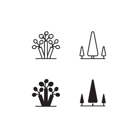 Tree Line and Solid Icon  Vector Symbolのイラスト素材