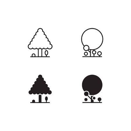 Tree Line and Solid Icon  Vector Symbolのイラスト素材