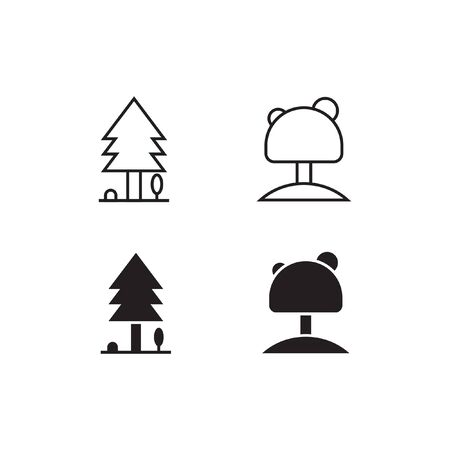 Tree Line and Solid Icon  Vector Symbolのイラスト素材