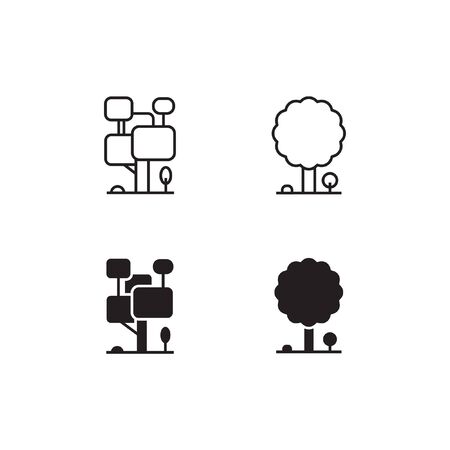 Tree Line and Solid Icon  Vector Symbolのイラスト素材