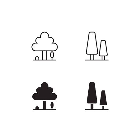 Tree Line and Solid Icon  Vector Symbolのイラスト素材