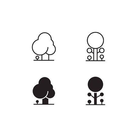 Tree Line and Solid Icon  Vector Symbolのイラスト素材