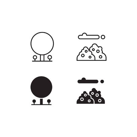 Tree Line and Solid Icon  Vector Symbolのイラスト素材