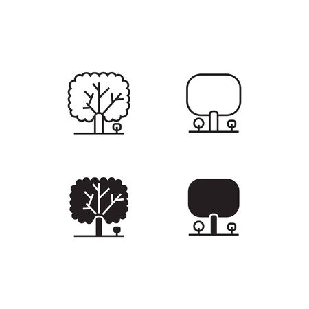 Tree Line and Solid Icon  Vector Symbolのイラスト素材