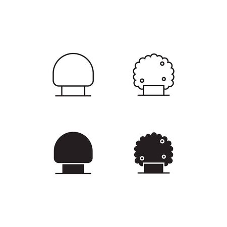 Tree Line and Solid Icon  Vector Symbolのイラスト素材