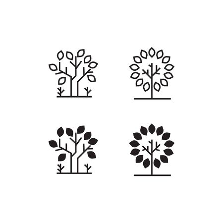 Tree Line and Solid Icon  Vector Symbolのイラスト素材