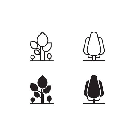 Tree Line and Solid Icon  Vector Symbolのイラスト素材