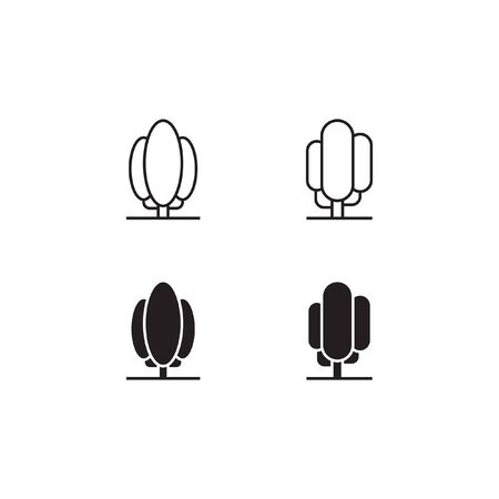 Tree Line and Solid Icon  Vector Symbolのイラスト素材