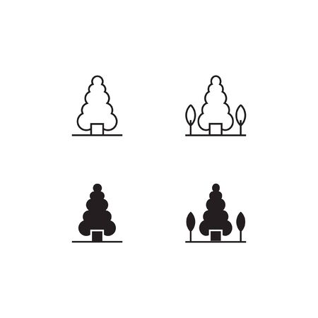 Tree Line and Solid Icon  Vector Symbolのイラスト素材