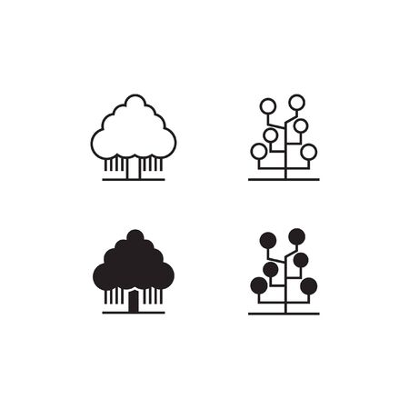 Tree Line and Solid Icon  Vector Symbolのイラスト素材