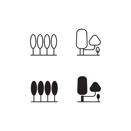 Tree Line and Solid Icon  Vector Symbolのイラスト素材