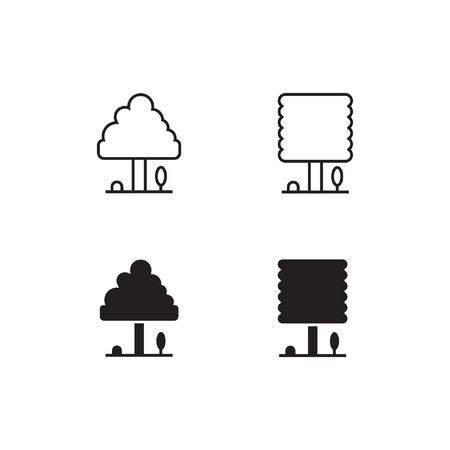 Tree Line and Solid Icon  Vector Symbolのイラスト素材