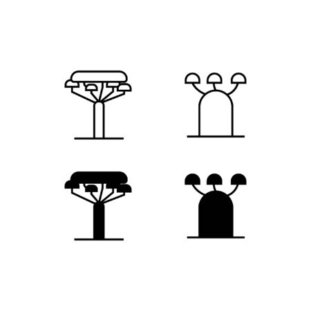 Tree Line and Solid Icon Logo Vector Symbolのイラスト素材