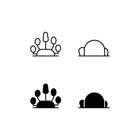 Tree Line and Solid Icon Logo Vector Symbolのイラスト素材