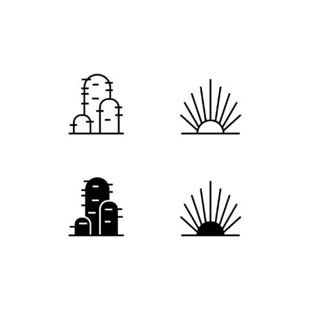 Tree Line and Solid Icon Logo Vector Symbolのイラスト素材