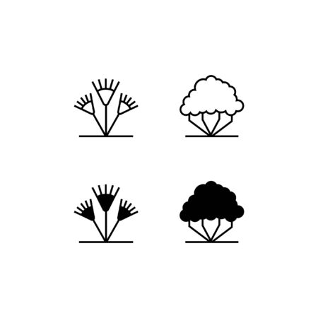 Tree Line and Solid Icon Logo Vector Symbolのイラスト素材