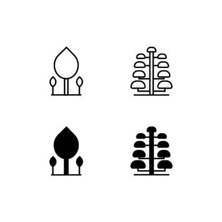 Tree Line and Solid Icon Logo Vector Symbolのイラスト素材