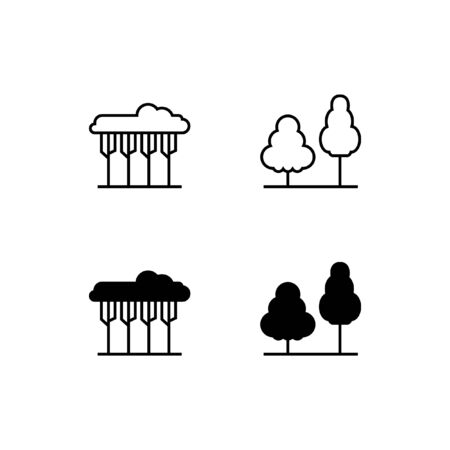 Tree Line and Solid Icon Logo Vector Symbolのイラスト素材