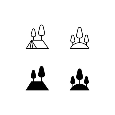 Tree Line and Solid Icon Logo Vector Symbolのイラスト素材