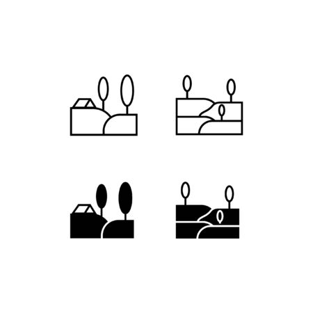 Tree Scenery Line and Solid Icon Logo Vector Symbolのイラスト素材