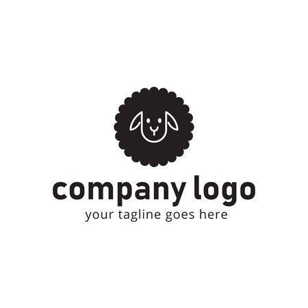 Sheep cute animal logo template. Usable for fashion, farm, livestock, restaurant, wool company. Vector Illustrationのイラスト素材