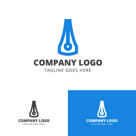 Pen feather pencil writing logo design. Inspiration logo design. Template Vector Illustration.のイラスト素材