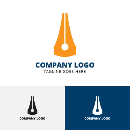 Pen feather pencil writing logo design. Inspiration logo design. Template Vector Illustration.のイラスト素材