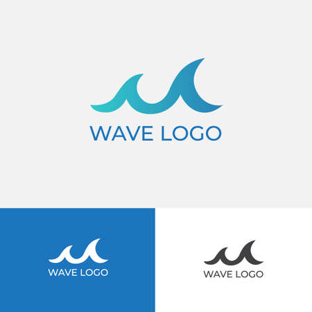 Water wave Logo Design Template. Logotype concept.のイラスト素材