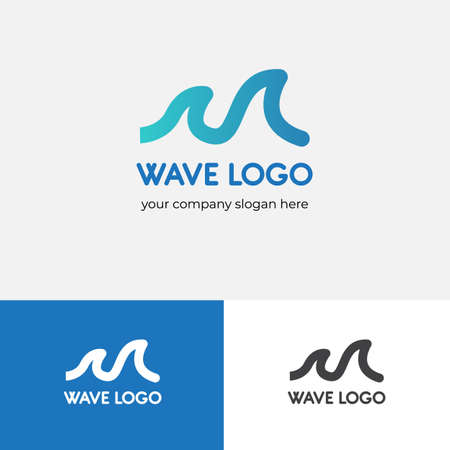 Water wave Logo Design Template. Logotype concept.のイラスト素材